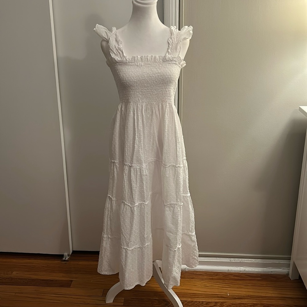 Hill House Ellie Nap Dress - White Swiss Dot - M